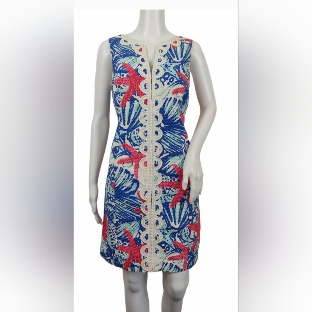 Lily Pulitzer Star Fish Dress Sz 0 Like New - Picture 2 of 9